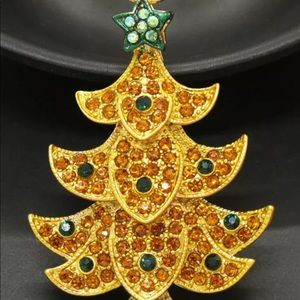 Betsey Johnson Gold Christmas Tree Necklace